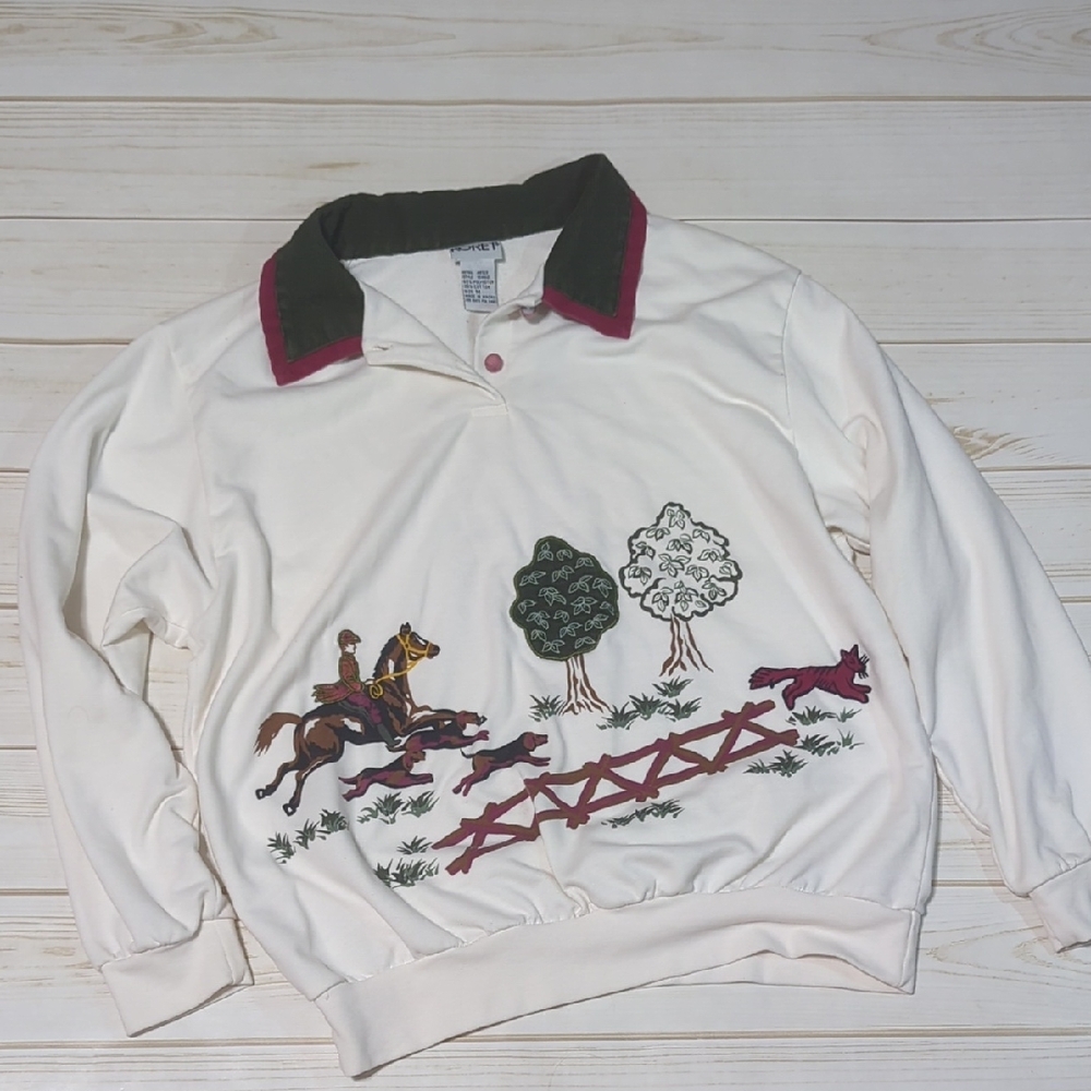 Koret Green and White Casual Top